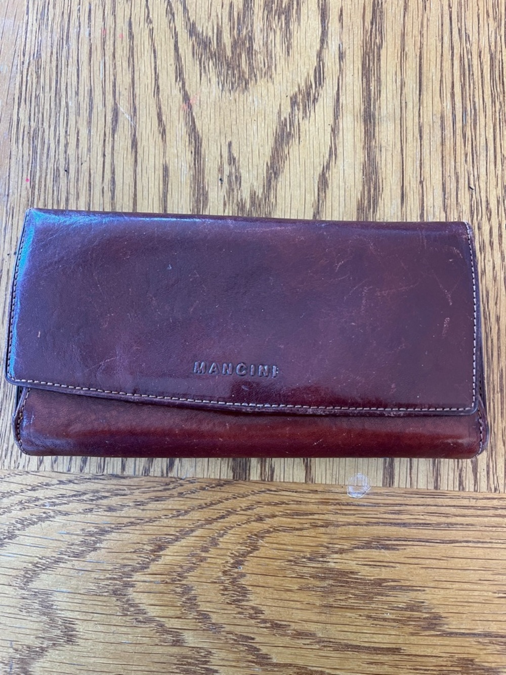 Mancini Brown Leather Clutch Wallet